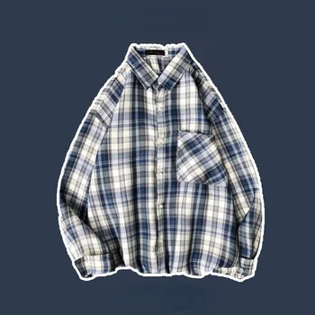 Нова мъжка риза с дълъг ръкав пролет есен корейска риза унисекс мода ежедневна риза M-3XL раирано облекло CH ризи за мъже