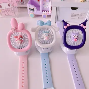 2023 Санрио Фен Kawaii Mymelody Kuromi Cinnamoroll японски анимационен USB часовник фен сладко момиче лятна китка фен подарък