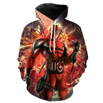 2024 Гореща продажба Deadpool 3D отпечатани качулки Суитчъри Мъже Жени Мода Ежедневни пуловери Улично облекло Извънгабаритни анцузи с качулка