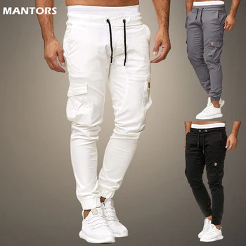 Cargo Мъжки панталони Хип-хоп Харем Джогъри Панталони 2023 Нови мъжки панталони Мъжки джогъри Твърди памучни панталони с няколко джоба Мъжки панталони