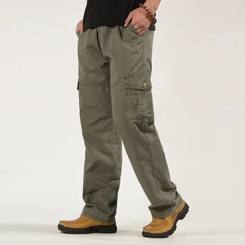Мъже Карго панталони Еластични памучни панталони мъжки Катерене Джогър Работни панталони Пролет Есен Спортни Мъжки Джогъри Супер Голям Размер 6XL
