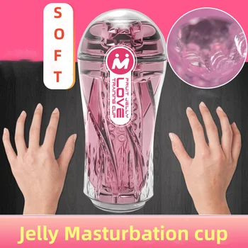 Мъжки прозрачни желе възрастни мастурбатор чаши реалистични путка вагина за мъже пенис помпа главичка смучене всмукване секс играчки за 18+