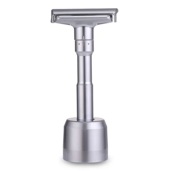  самобръсначка соло стойка / база четка алуминиева сплав регулируема безопасност бръснач стойка
