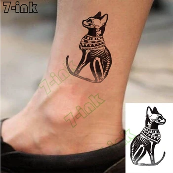 Временни татуировки стикер Египетски Анубис куче начело Бог тотем елен тяло изкуство водоустойчив Tatto флаш фалшив Tatoo за мъж жена дете