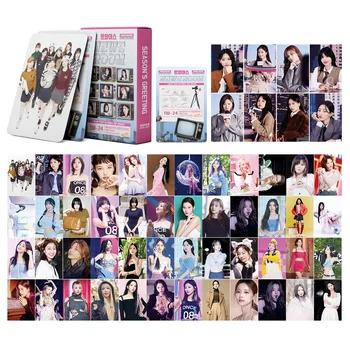 55Pcs/Set Kpop Girl Idol Два пъти нов албум Новини Стая Lomo карти NaYeon Momo Photocard плакат HD карта колекция фенове серия подарък
