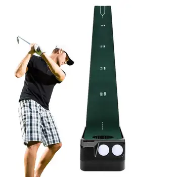 Вътрешна подложка за поставяне на 8 фута Поставяне на зелено тренировъчно оборудване с топка Връщане Голф аксесоари за мъже, които играят голф игра у дома