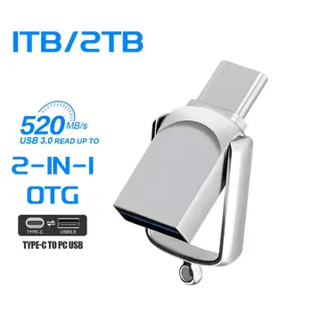 USB 3.0 флаш памети 2TB 2-IN-1 TYPE-C 1TB високоскоростна USB памет 512GB U стик 256GB флаш диск 128GB писалка за лаптоп TV PC