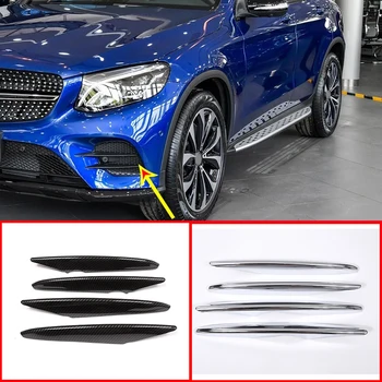 карбонови влакна за Mercedes Benz GLC Class X253 2017 2018 Car ABS хром решетка за всмукване на въздух ленти Trim аксесоари 4Pcs