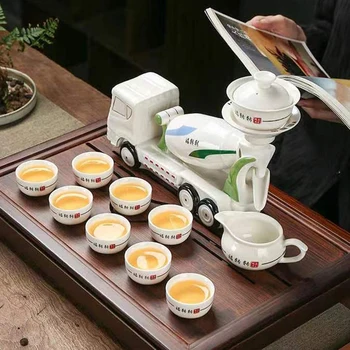 Пълен & Полуавтоматичен кунг-фу чаен комплект Креативно инженерство Смесител на циментов резервоар Камион багер Мързелив производител на чай персонализиране