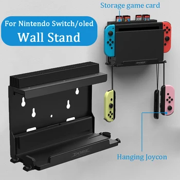  за Nintendo Switch OLED стойка за стена за съхранение на стена Switch стенна стойка за съхранение с кутия за съхранение на карти за игри за NS nintendo switch аксесоари
