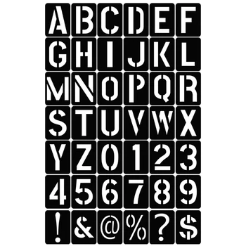 42бр Български Буквено-цифров символ Кух шаблон Шаблони за писма Форми за боядисване