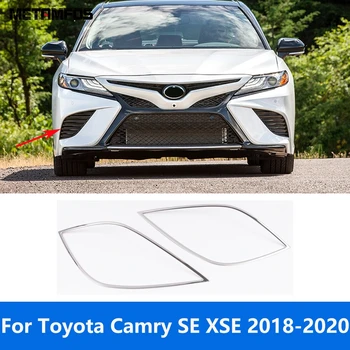 За Toyota Camry SE XSE 2018 2019 2020 Хромирана предна лампа за мъгла Решетка на решетката Корица Подстригване Протектор за мъгла Аксесоари Автомобилен стайлинг