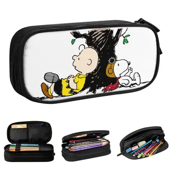 Peanuts Comic Characters Pencil Case Fashion Snoopy and Charlie Brown Pen Holder Bag for Student Big Capacity Student Pencil Box