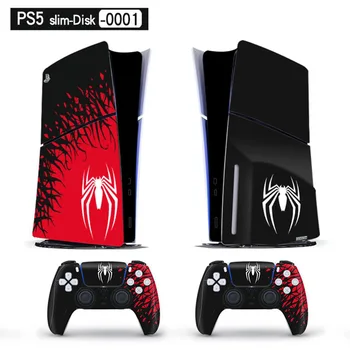 DIY винил стикер кожата Decal покритие защитен филм за PS5 тънък Playstation 5 тънък диск CD конзола контролер Spider стил