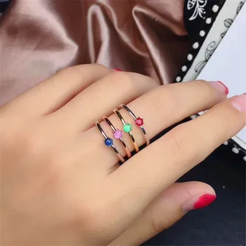 Естествени изумрудени пръстени и сапфир за жени 2020 Класически сребро 925 Бижута Сватбен годежен пръстен Скъпоценен камък Фини бижута подарък