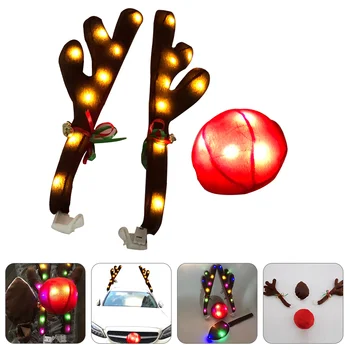 Светещи автомобилни рога Rudolph Reindeer Kit Suite Christmas Abs Horns Auto аксесоари