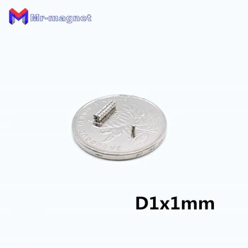 500pcs 1x1 mm магнит N35 супер силни редки земни магнити 1x1 D1 * 1mm малък кръг мощен неодимов магнит 1 * 1 D1x1 магнит Dia1x1
