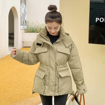 Green Parkas палто жени есен зимно яке 2023 корейски мода извънгабаритни якета случайни сгъсти топло Y2k връхни дрехи
