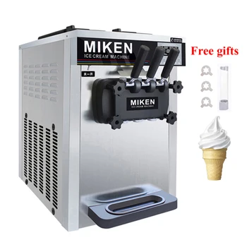 Настолна машина за сладолед Голям капацитет Машина за сладолед Автоматична машина за правене на сладолед с три глави Търговски 1600W