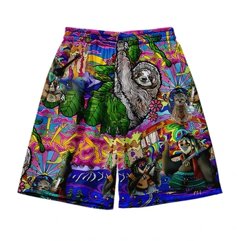 Хавайски плажни шорти Мъжко и дамско облекло 3D дигитален печат ежедневни шорти Модна тенденция двойка панталони