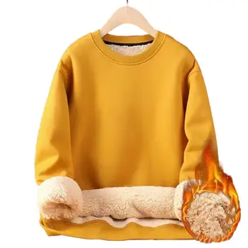 Есенен суитчър Топъл плюшен мъжки суитчър Уютен пуловер със средна дължина за зимна есен с меко задържане на топлината Loose Fit Pure