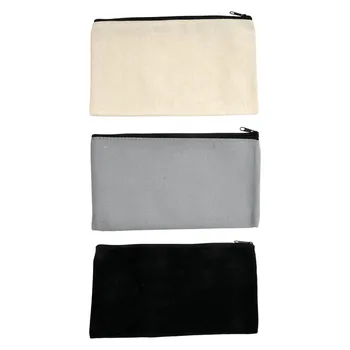 Blank памук платно DIY занаятчийски цип чанти торбички молив случай за грим козметични тоалетни принадлежности стационарно съхранение