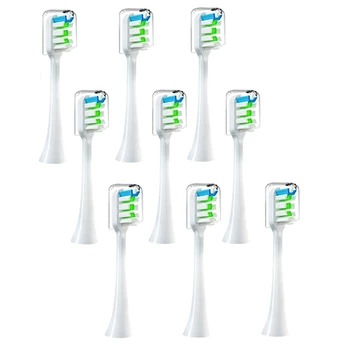 9PCS Резервни глави за четки за SOOCAS V1 V2 X3 X3U X5 D2 D3 SOOCARE Sonic Electric Toothbrush Head Soft Bristle
