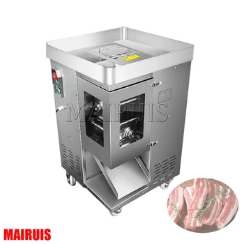 Електрическа машина за нарязване на месо за нарязване на прясно месо Раздробяване Нарязване на кубчета Разглобяемо острие Desktop машина за рязане на месо