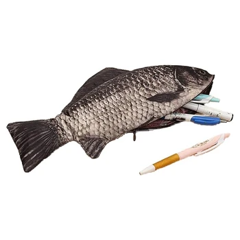 Риба форма молив случай новост риба писалка чанта смешно молив случай творчески риба писалка чанта