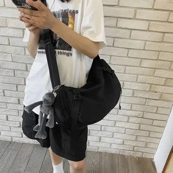 японски функционален найлон прашка чанта неутрален голям капацитет рамо чанти Crossbody чанти женски за жени момиче пратеник