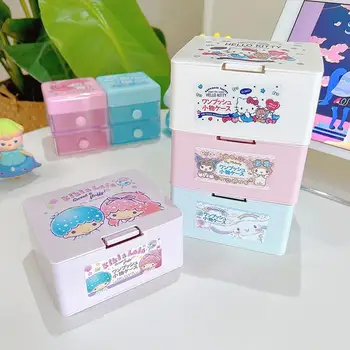 Sanrios My Melody аниме Kawaii карикатура преса кутия пластмасови домакински продукти червило козметика съхранение кутия коледни подаръци