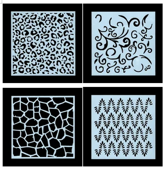 4бр. Леопардов печат Шаблони за наслояване за DIY скрапбук / фотоалбум Декоративно щамповане, оцветяване, шаблон за боядисване, домашен декор