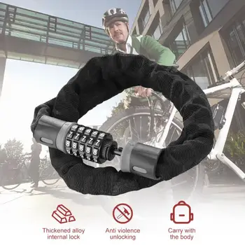 Заключване на велосипеди 5-цифрен код Комбинация против кражба Стоманена сплав кабелна сигурност MTB заключване на велосипеди MTB аксесоари за велосипеди Оборудване за колоездене