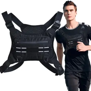 Sports гърдите чанта гърдите торбичка за тренировки тичане жилетка чанта отразяващи гърдите торбичка регулируеми телефон притежателя чанта дишаща гърдите