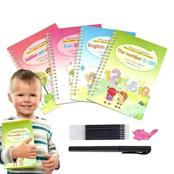 Grooved Handwriting Book Practice Grooved Handwriting Book Set Of 4 Early Educational Copybook For Kids Practice Copybook Set