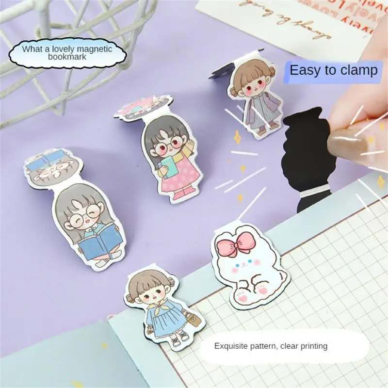 Cartoon Magnetic Bookmark Durable Easy To Carry Beautiful Stationery Bookmark Exquisite Workmanship Not Easy To Damage Books