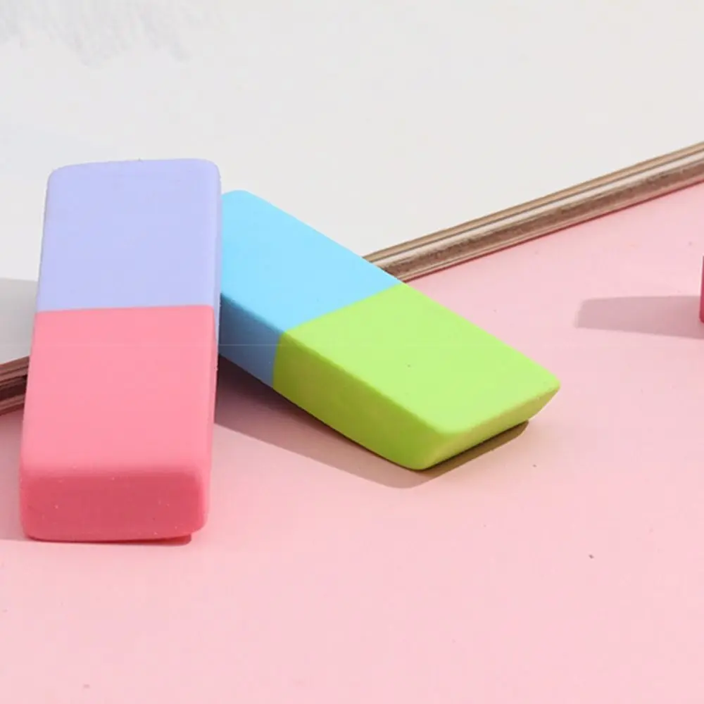 Beveled Edge Dual Color Erasers Dual Color Без да оставяте никакви следи Канцеларски материали Инструмент за корекция на канцеларски материали за обучение