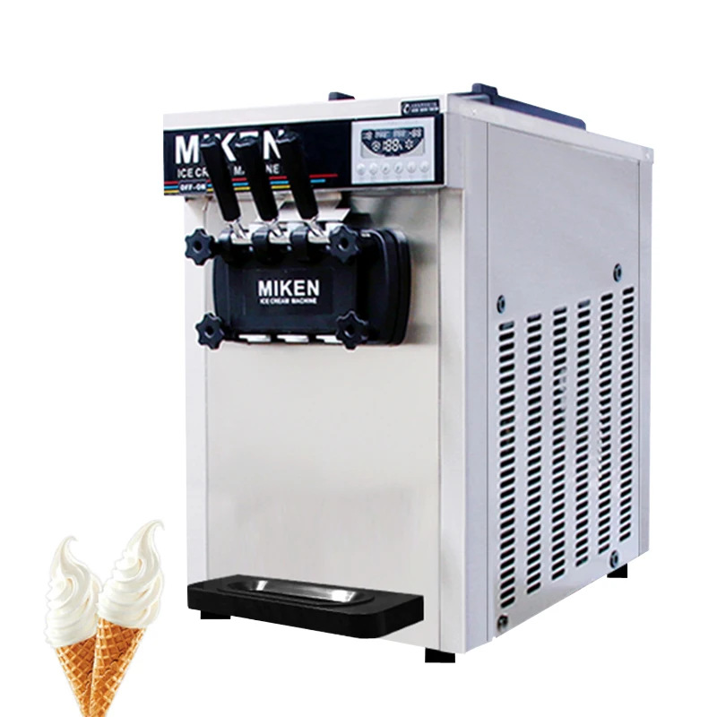 Настолна машина за сладолед Голям капацитет Машина за сладолед Автоматична машина за правене на сладолед с три глави Търговски 1600W