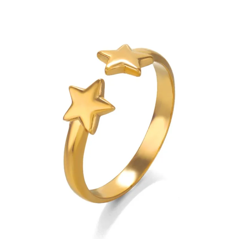 ANENJERY 316L неръждаема стомана сладък пет точка звезда отворен пръстен за жени мода популярни пръстен парти бижута acceessory подарък