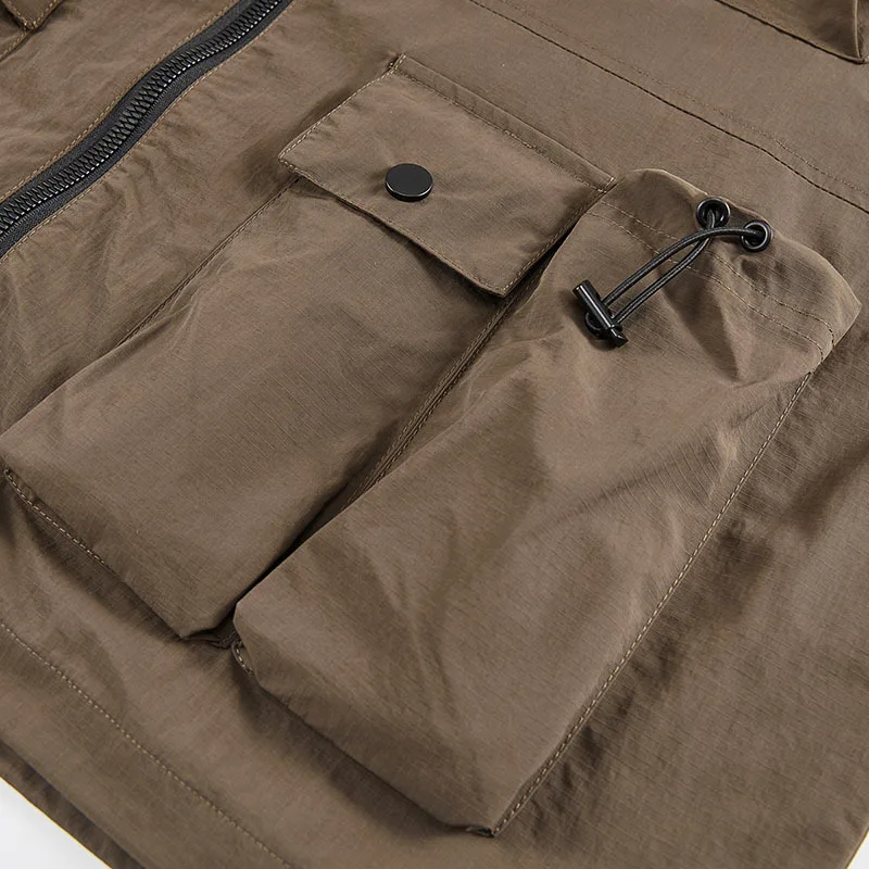 PFNW качулка тренчкот за мъже множество функционални джоб случайни открит спортно яке пролет есен нов тактически стил 12Z6565